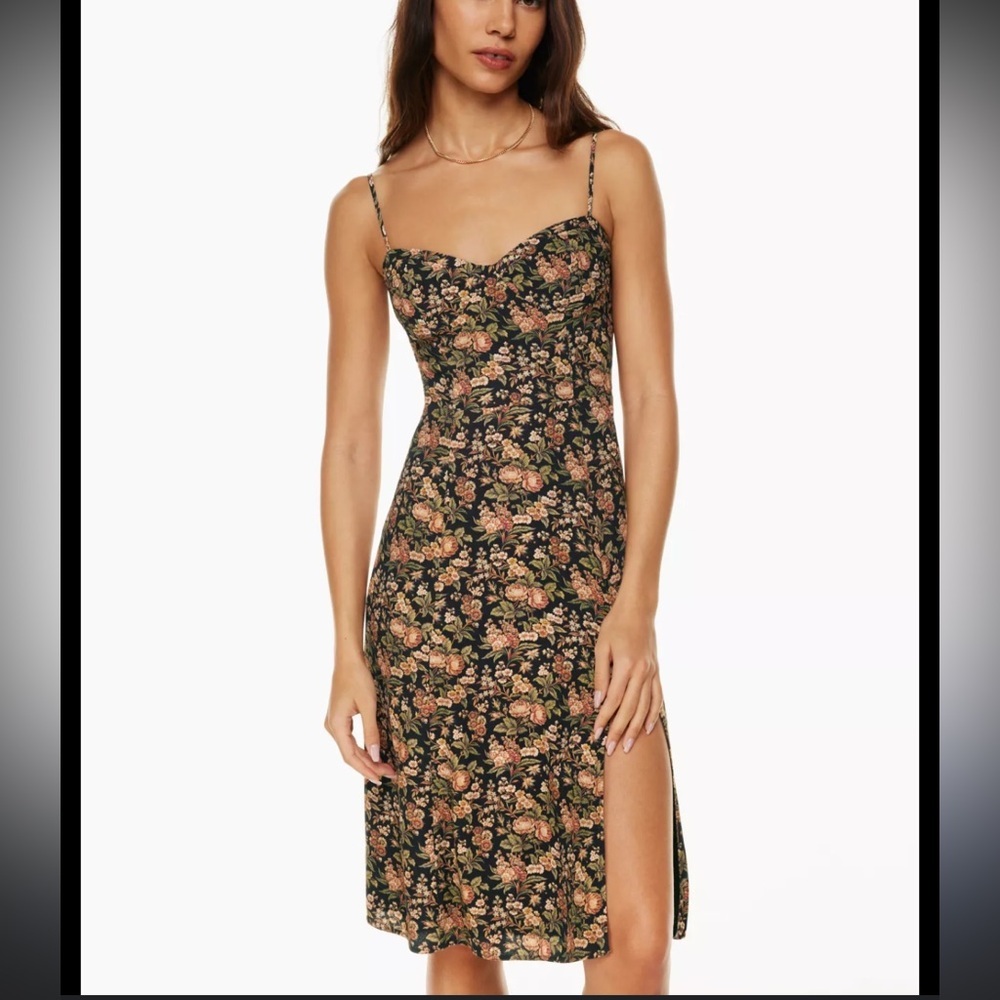 Sunday Best Floral Midi Dress - Black and Pink